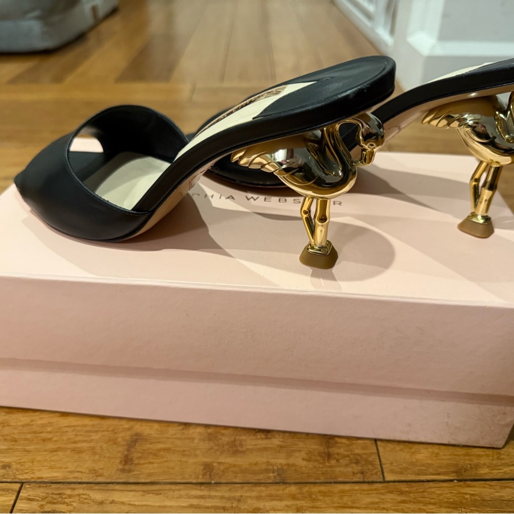 Sophia Webster Flo Flamingo Mid Mule Black— 40 (9.5) Women's Shoes - Picture 2 of 11